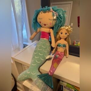 Mermaid Doll Set with Pink and Green Outfits